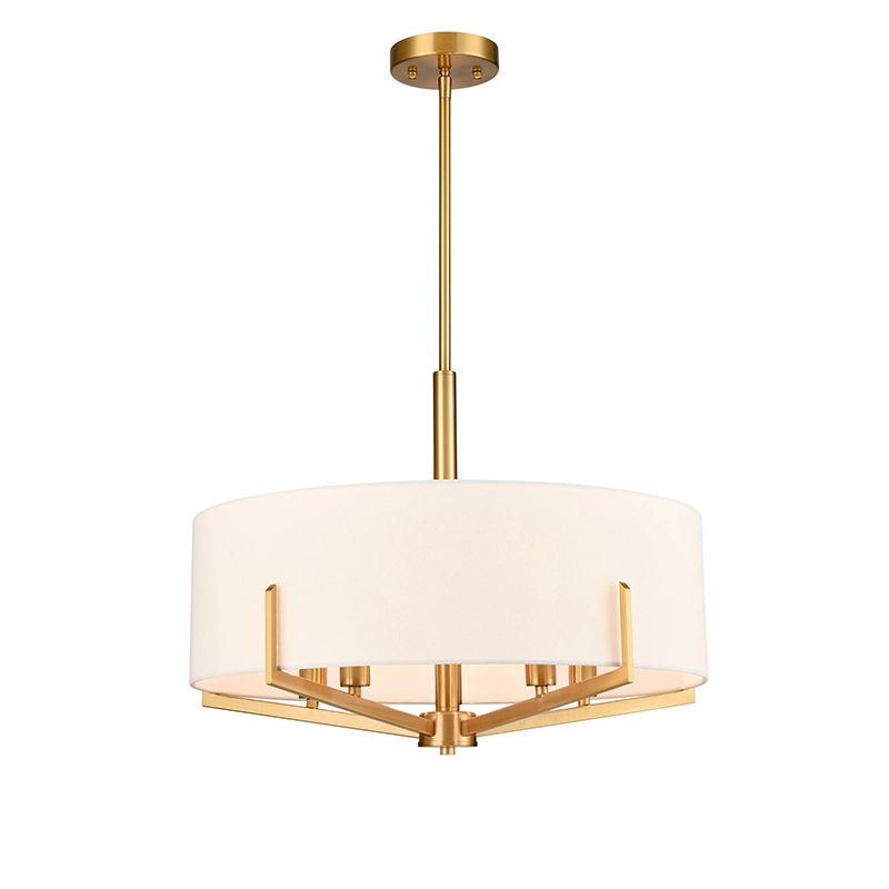 White Fabric atspalvis Modern Chandelier